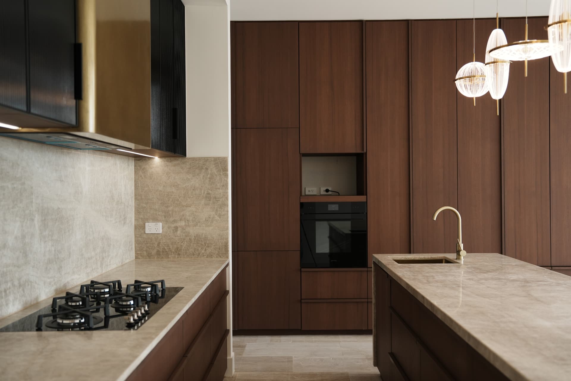 Modern kitchen joinery with stone benchtop